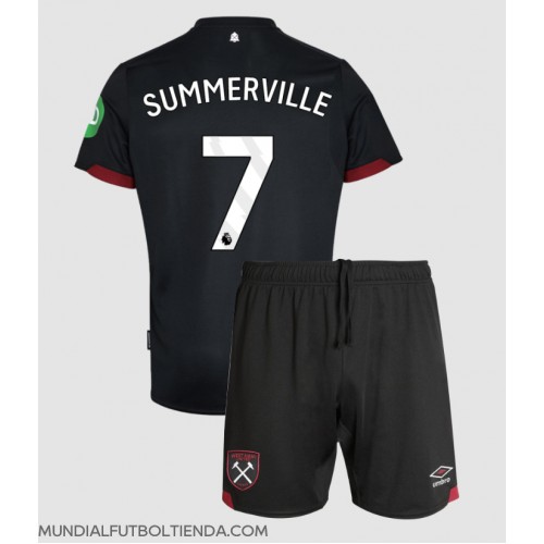 Camiseta West Ham United Crysencio Summerville #7 Segunda Equipación Replica 2024-25 para niños mangas cortas (+ Pantalones cortos)